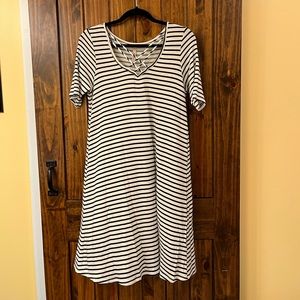 Black & white striped dress